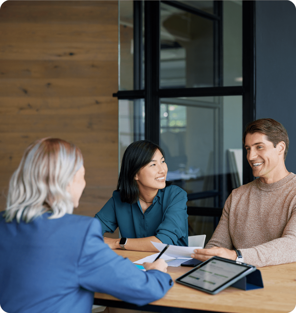 Team collaboration around a table